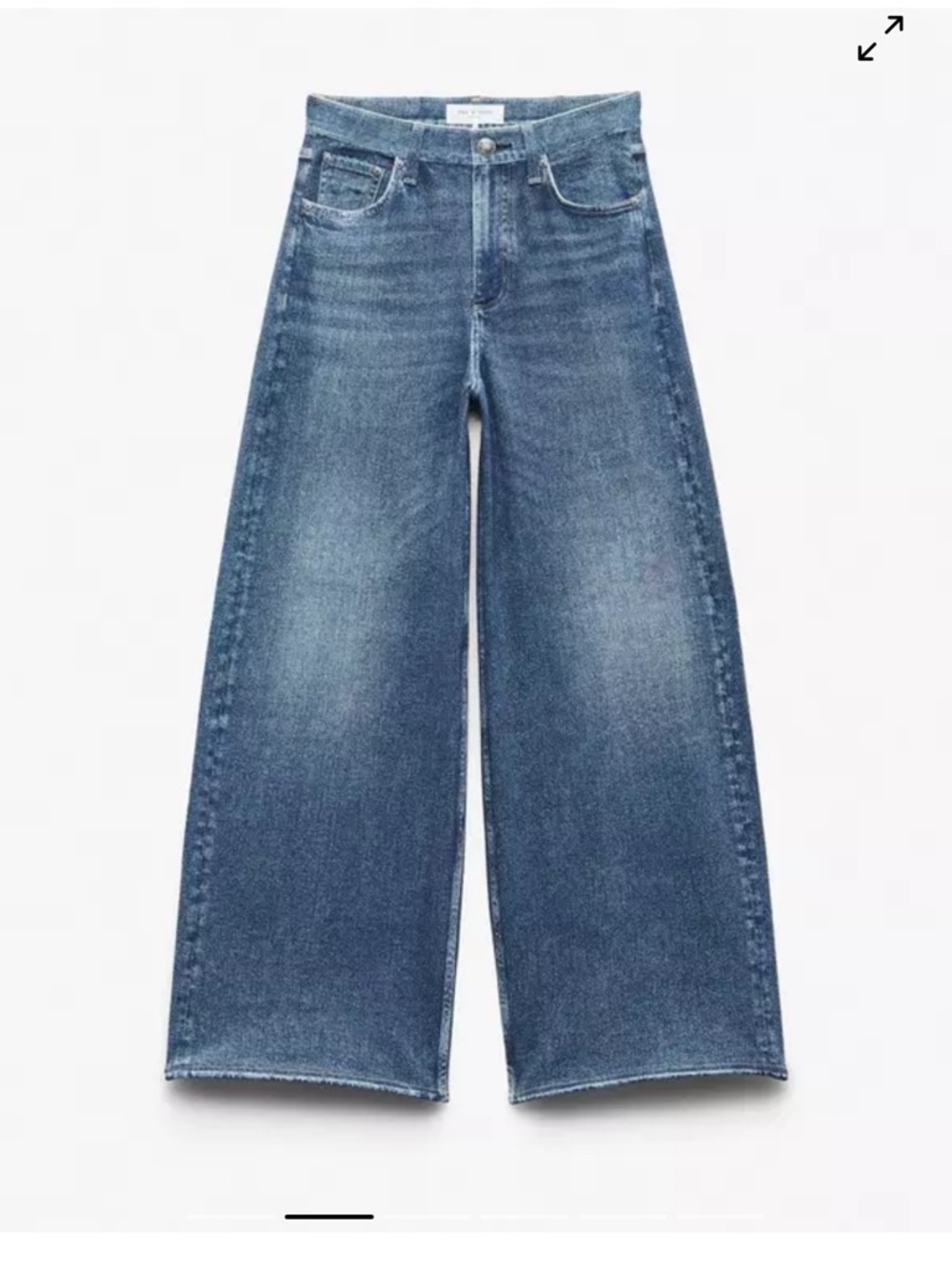 rag & bone Wide-Leg High-Rise Miramar sweatpant jeans with button